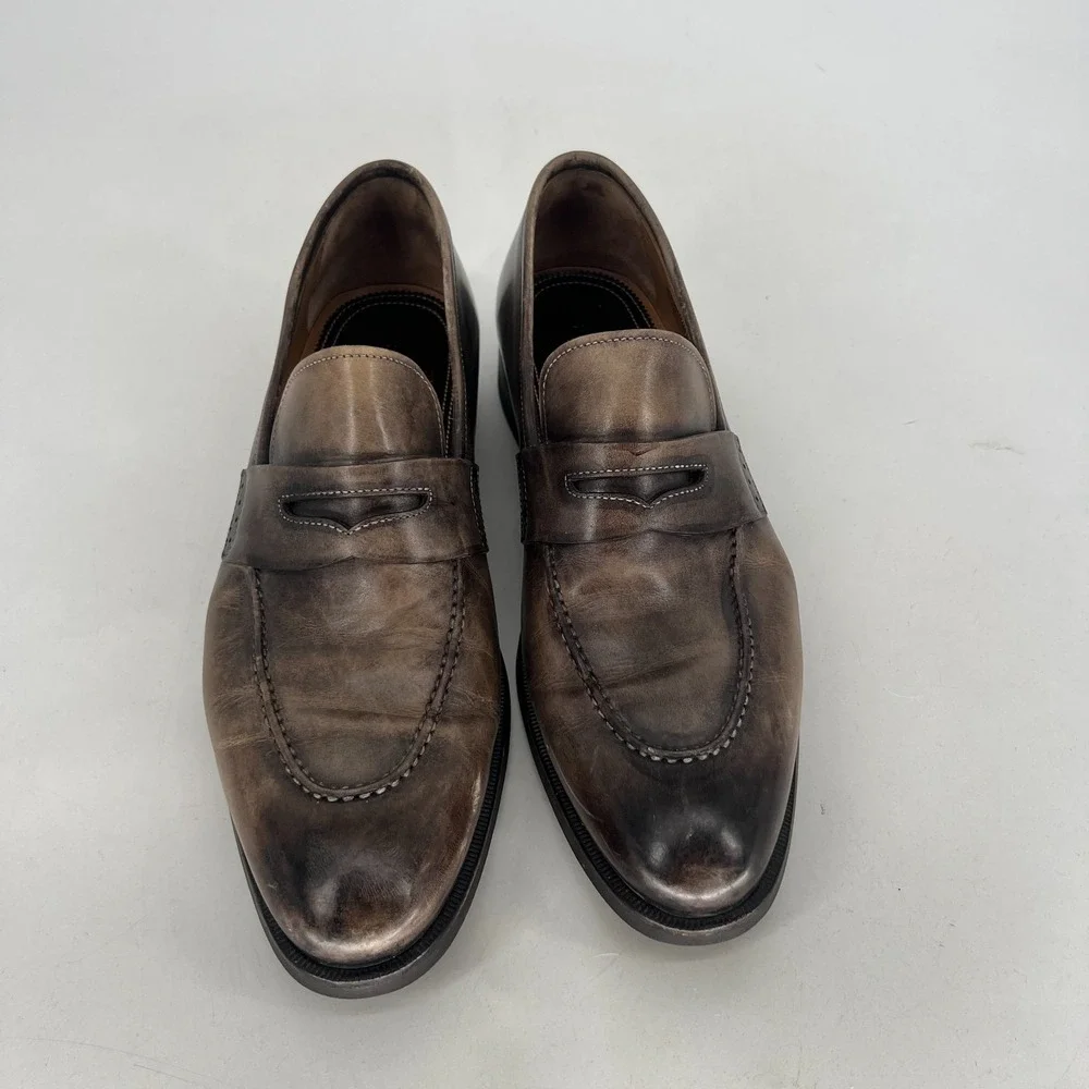 Di‎ Bianco Manzoni Brera Loafer Mens 10 Green SPQR Leather Preppy Classic